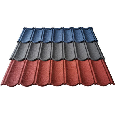 원료 PVC ASA 코팅 색상 돌 칩 코팅 메트로 지붕 타일 지붕 잎과 다채로운 디자인