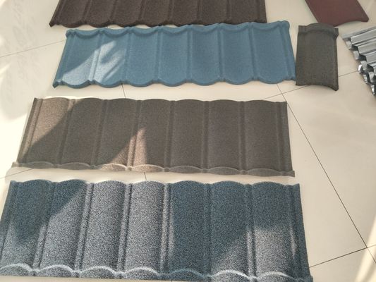 석재로 덮인 강철 지붕 타일 로마 타일 20g-275g/m2 ZINC 코팅과 PVOC 인증