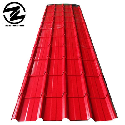 표준 높이 색상 지붕 잎당 0.25mm 두께 Z61-Z90 코팅과 함께 트라페소이드 색상 철판 저렴하고 내구성