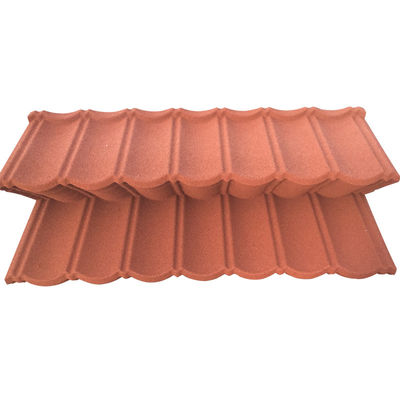 PVC 물질 및 2.7kg/pcs 무게 파란색 반 퇴색 돌 코팅 금속 지붕 타일 고 내구성