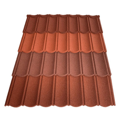 PVC 물질 및 2.7kg/pcs 무게 파란색 반 퇴색 돌 코팅 금속 지붕 타일 고 내구성
