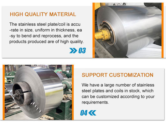 스테인리스 스틸 냉 laminated 스틸 장 2B 끝 코일 1000mm 1250mm 1500mm 너비