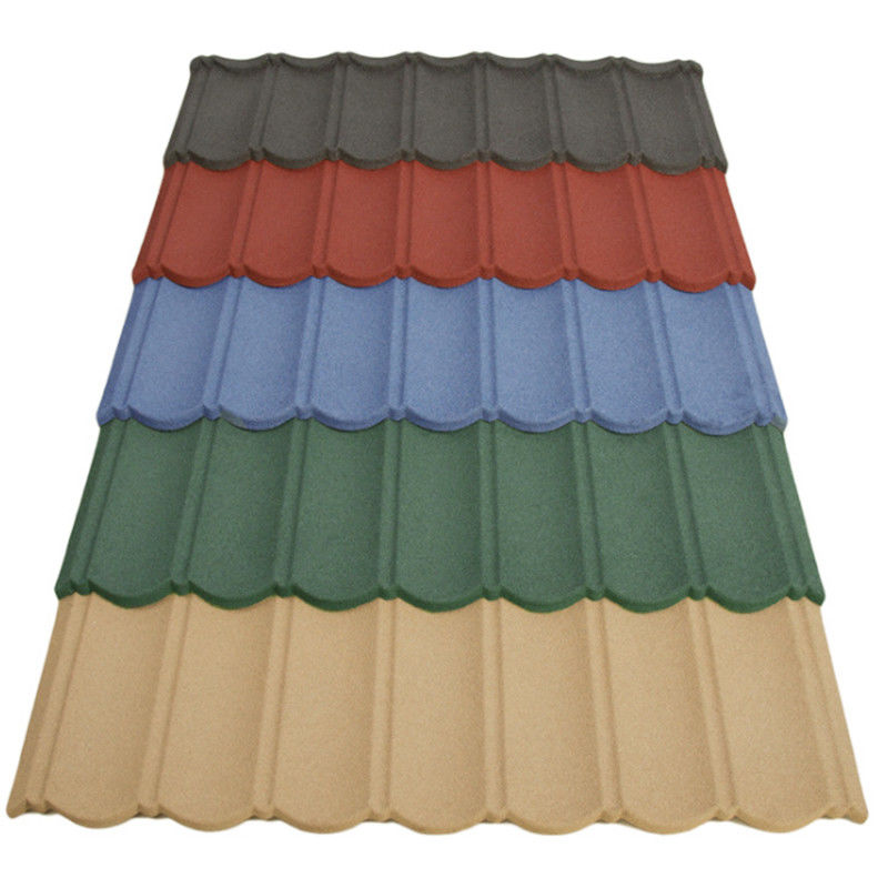 1340mm*420mm*0.4mm Prime Blue Stone Coated Galvanized Corrugated Roof Sheet for Residential Buildings 타운하우스