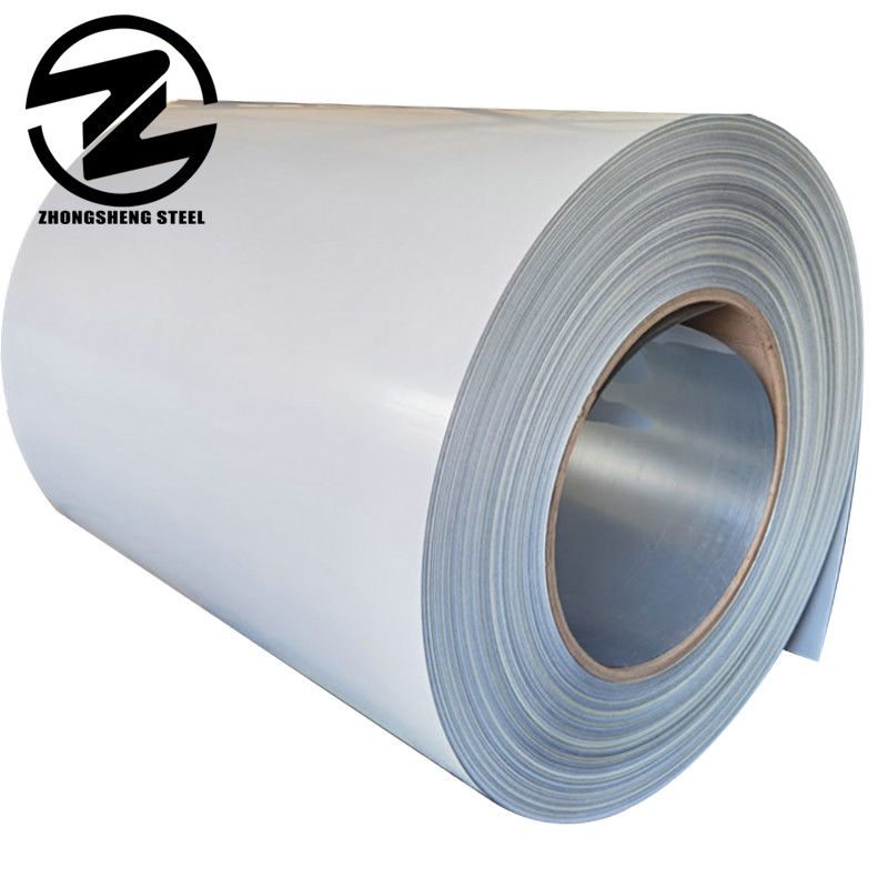 PPGI 코일 0.38mm 0.46mm 전차로 칠한 진열 코일 PPGI RAL9003 코팅 된 철 코일 너비 600-1500MM